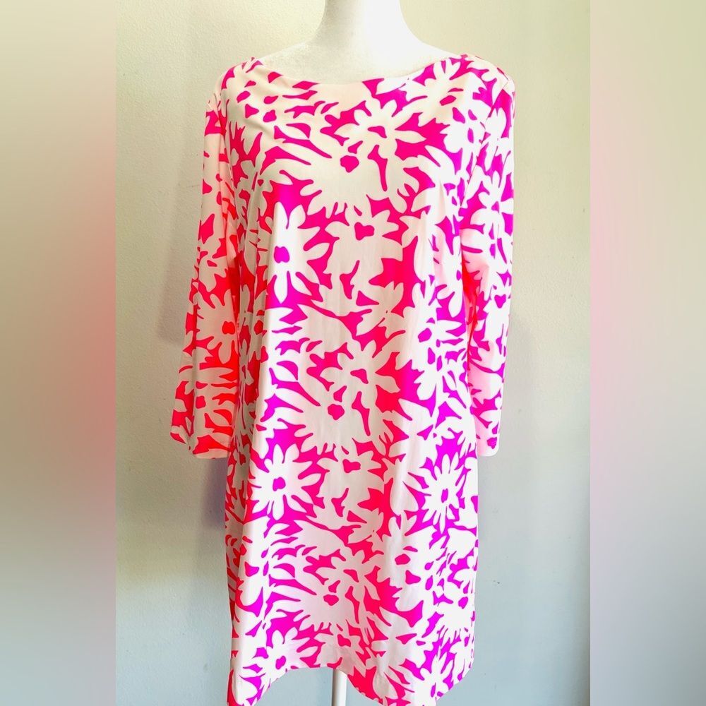 Britt Dress colorful pink floral USA made Beach Summer Resort Women’s XL